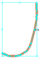 Antes de cambiar de forma con el cuadro de delimitación