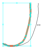 Durante el cambio de forma con el cuadro de delimitación