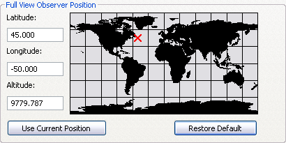 Ajustes de vista completa predeterminada en ArcGlobe.