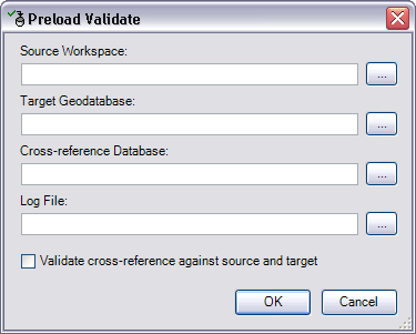 Preload Validate dialog box