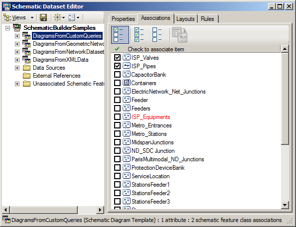 diagram template's Associations tab - after unchecking one item