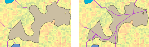 Rutas de conexión dentro de una región