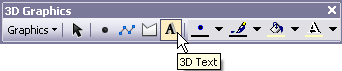 Inserte el nuevo texto 3D desde la barra de herramientas Gráficos 3D en ArcScene