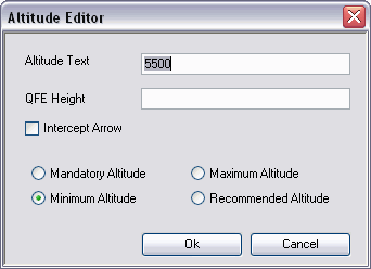 Altitude Editor dialog box