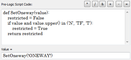 Evaluador de expresión de campo para la dirección origen-destino (VBScript)