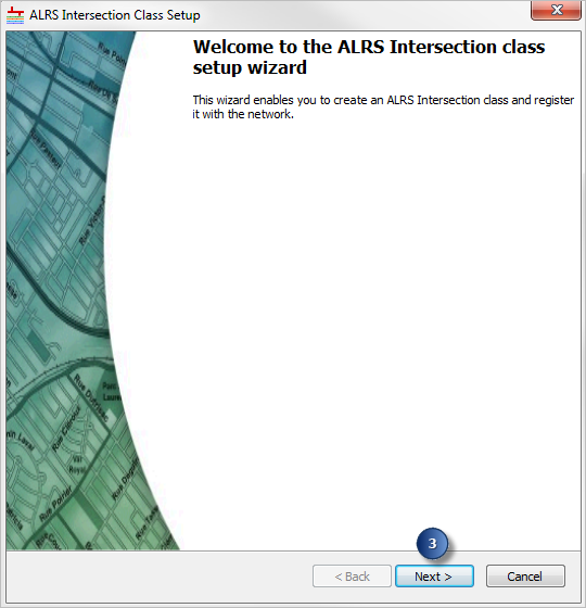 ALRS Intersection Class Setup wizard