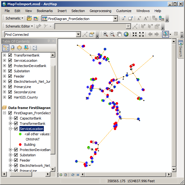 ServiceLocation schematic features are now drawn according to an attribute coming from their associated GIS features