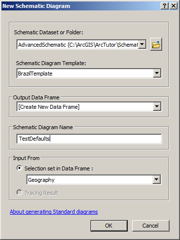 New Schematic Diagram dialog box for theTestDefaults diagram