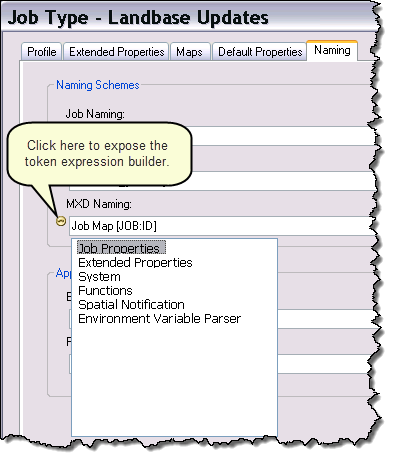 Insertar un token en el esquema de nomenclatura de tipo de trabajo