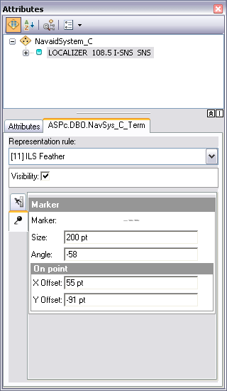 The representation Attributes tab