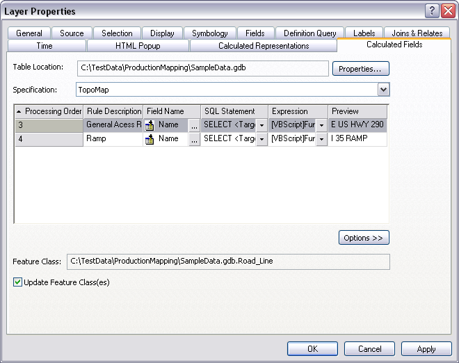 Calculated Fields tab