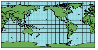 Ilustración de la proyección equirrectangular