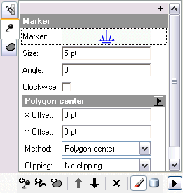 Cuadro de diálogo Selector de marcador de representación con el símbolo de Marisma