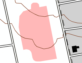 La visualización del mapa se acerca al marcador Edificio del área.