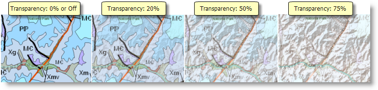 La transparencia de la capa en ArcMap