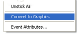 Haga clic en Convertir a Gráficos en menú contextual de la herramienta Paso