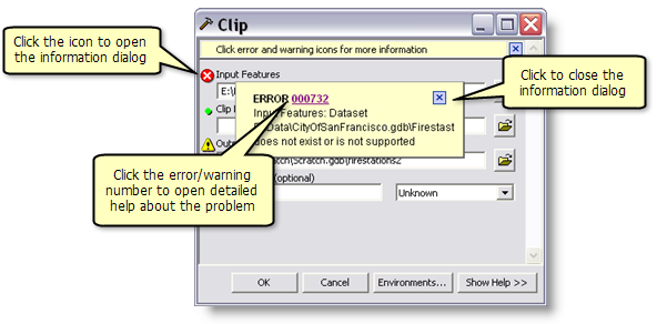 Obtener información acerca de un error o una advertencia