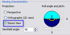 Elija Vista estereoscópica desde el cuadro de diálogo Configuración de la vista.