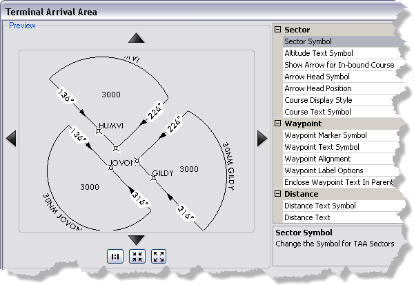 Terminal Arrival Area dialog box