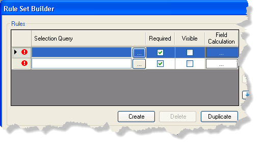 The Rule Set Builder dialog box