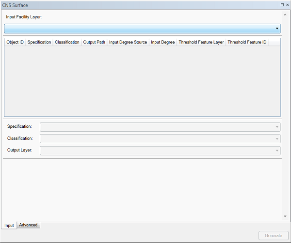 CNS Surface dialog box