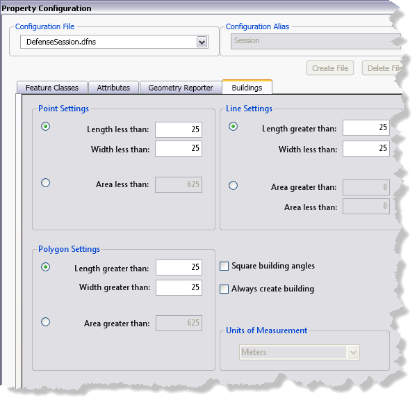 Property Configuration dialog box