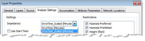 Utilizar atributos parametrizados en un análisis de red