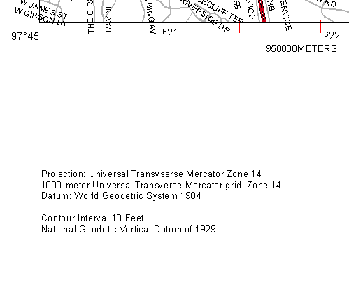 Lower-left side of map