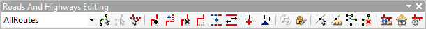 Roads and Highways Editing Toolbar