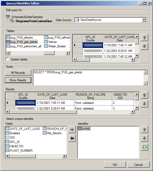 Query/Identifier Editor dialog - 3