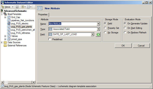 New Attribute on schematic feature class - Properties tab, initial content