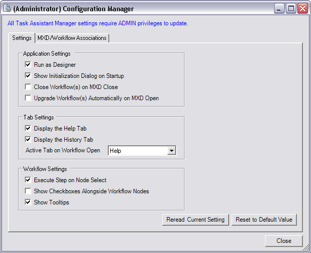 Cuadro de diálogo del Administrador de configuración (Administrador)