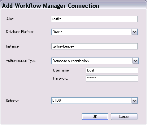 Cuadro de diálogo Agregar conexión de Workflow Manager (Classic)