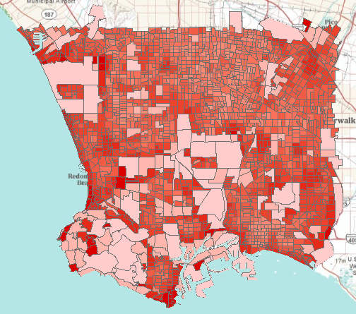 Standard errors for obesity rates in Los Angeles block groups Standard errors for obesity rates in Los Angeles block groups