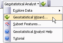 Geostatistical Analyst context menu Geostatistical Analyst context menu