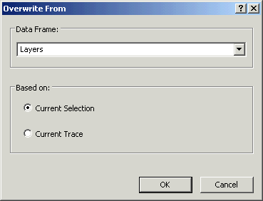 Standard Builder based on network data—Overwrite From dialog box Standard Builder based on network data—Overwrite From dialog box