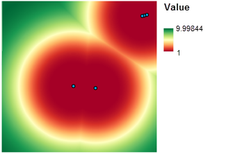 Distancia clasificada respecto a los colegios existentes Distancia clasificada respecto a los colegios existentes