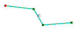 Línea invertida con la dirección de la línea que va de derecha a izquierda