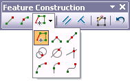 Barra de herramientas Construcción de entidad que muestra los métodos de construcción disponibles