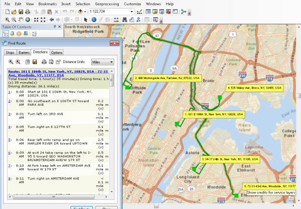 Mapa de rutas de la ciudad de Nueva York