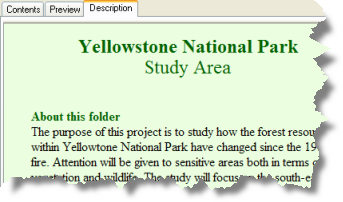 La descripción de una carpeta puede ser una página HTML bien formada que describa su contenido