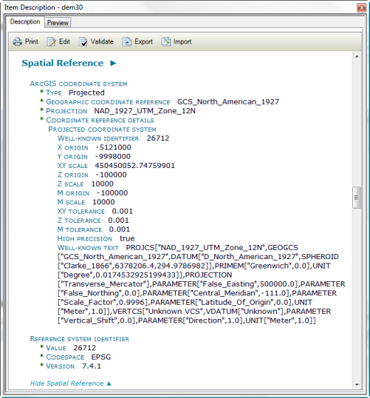 Viewing synchronized spatial reference properties