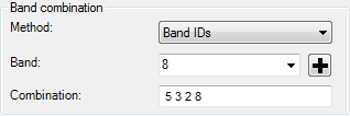 Ejemplo de combinación de bandas mediante los Id. de banda