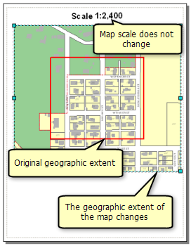 Cuando se utilice una escala fija, puede desplazar el mapa y cambiar la extensión del marco de datos, y la escala del mapa permanecerá igual