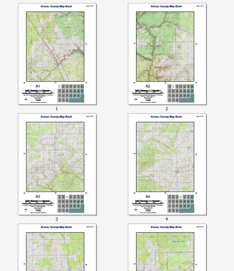Un libro de mapas de serie de referencia exportado a Adobe PDF