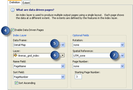 Ejemplo de los pasos de IU de definición de páginas controladas por datos para habilitar las páginas controladas por datos