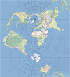 Un ejemplo de la proyección de mapa transversa de Mercator