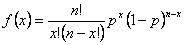 Fórmula de distribución binomial