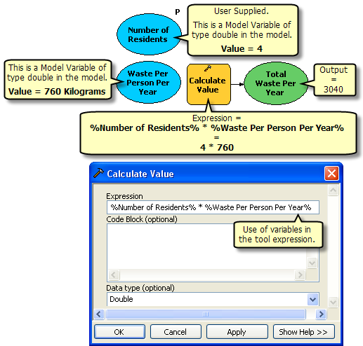 Utilizar variable de modelo en la herramienta Calcular valor