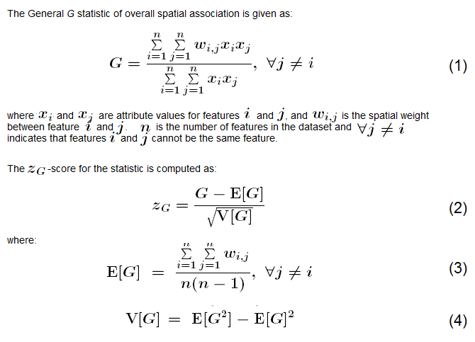 Cálculos matemáticos para la estadística G general
